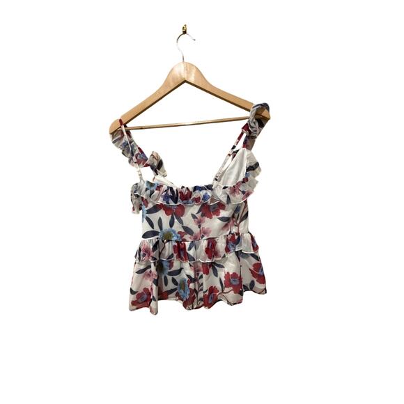 French Connection Aden Bai Lurex Frill Cami Top‎ Size 4 - Picture 5 of 5